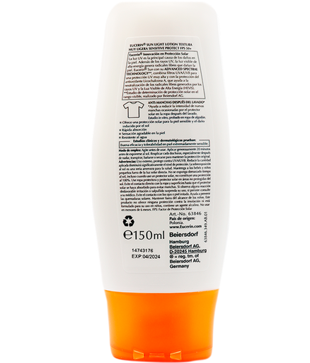 PROTECTOR SOLAR EUCERIN SENSITIVE PROTECT FPS50 150ML 