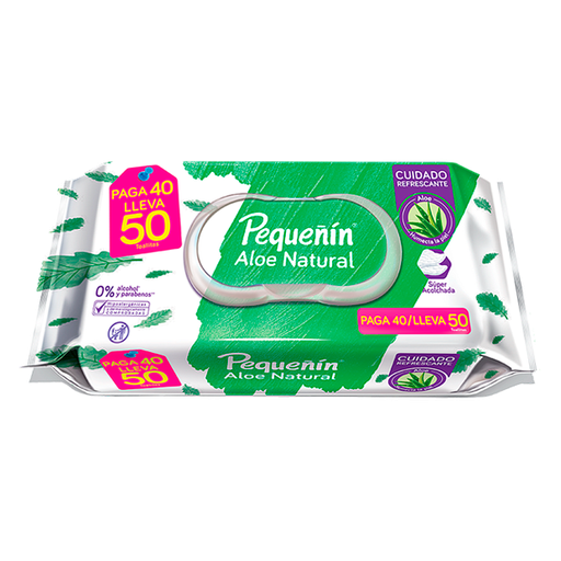 TOALLITAS PEQUEÑIN ALOE NATURAL P40LL50 