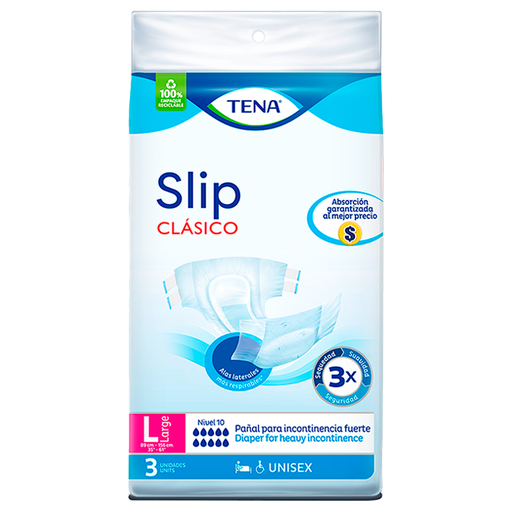 PAÑAL TENA SLIP UNISEX CLASICO T-L TRIPACK