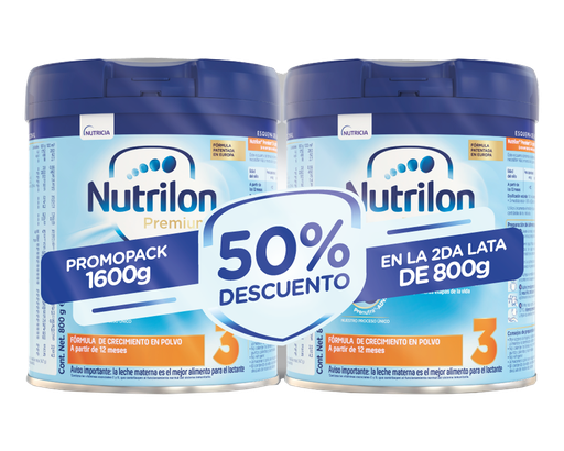 LECHE NUTRILON PREMIUM ETAPA 3 LATA 800GR+2DA 50%
