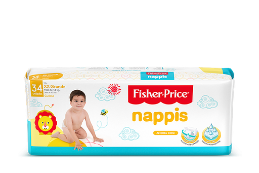 PAÑAL NAPPIS FISHER PRICE XXGx34