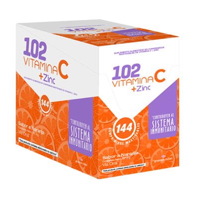 102 VITAMINA C + ZINC NARANJA COMPRIMIDO MASTICABLE 500/5MG