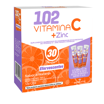 102 VITAMINA C + ZINC NARANJA COMPRIMIDO EFERVESCENTE 1069/12MG