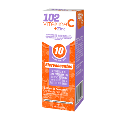 102 VITAMINA C + ZINC NARANJA COMPRIMIDO EFERVESCENTE 500/5MG