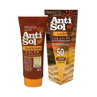 PROTECTOR SOLAR ANTISOL NF SUNSCREEN CON COLOR SPF50 CREMA GEL 60GR