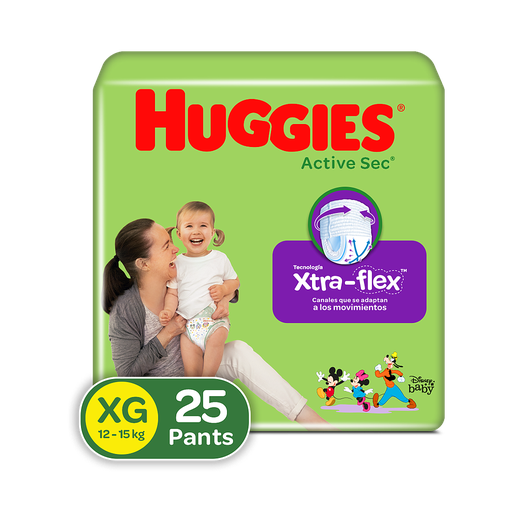 PAÑAL HUGGIES ACTIVE SEC PANTS E4/XGx25