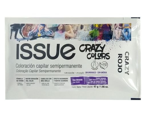 TINTE SEMIPERMANENTE ISSUE CRAZY ROJO 47GR 