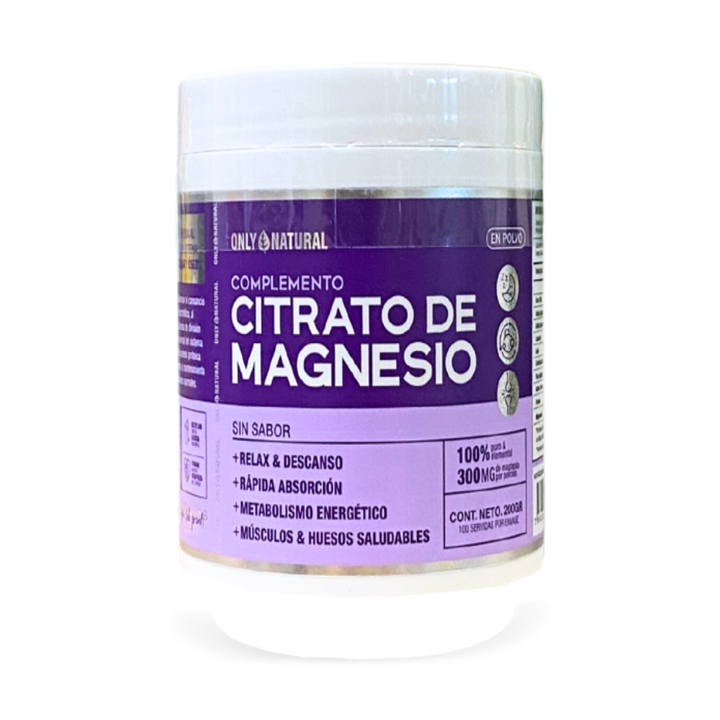 CITRATO DE MAGNESIO ONLY NATURAL POLVO SOLUCIÓN ORAL 200GR