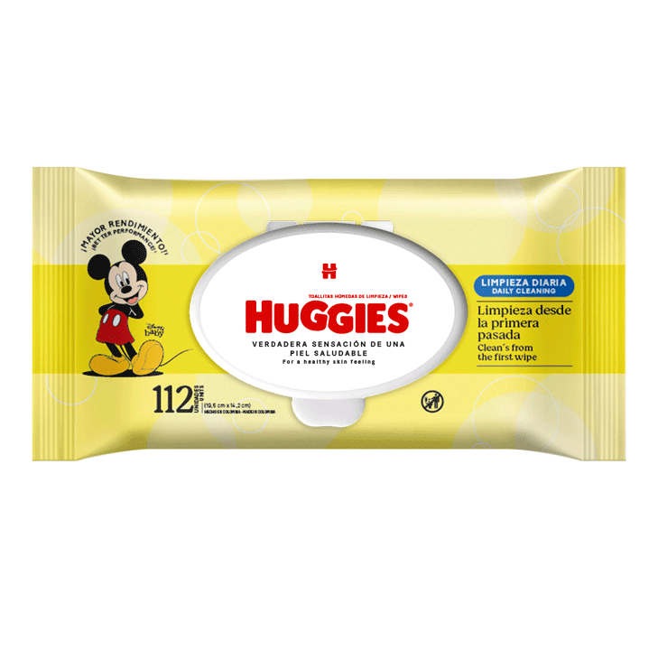 TOALLITAS HUMEDAS HUGGIES LIMPIEZA DIARIA FLOWPACKx112