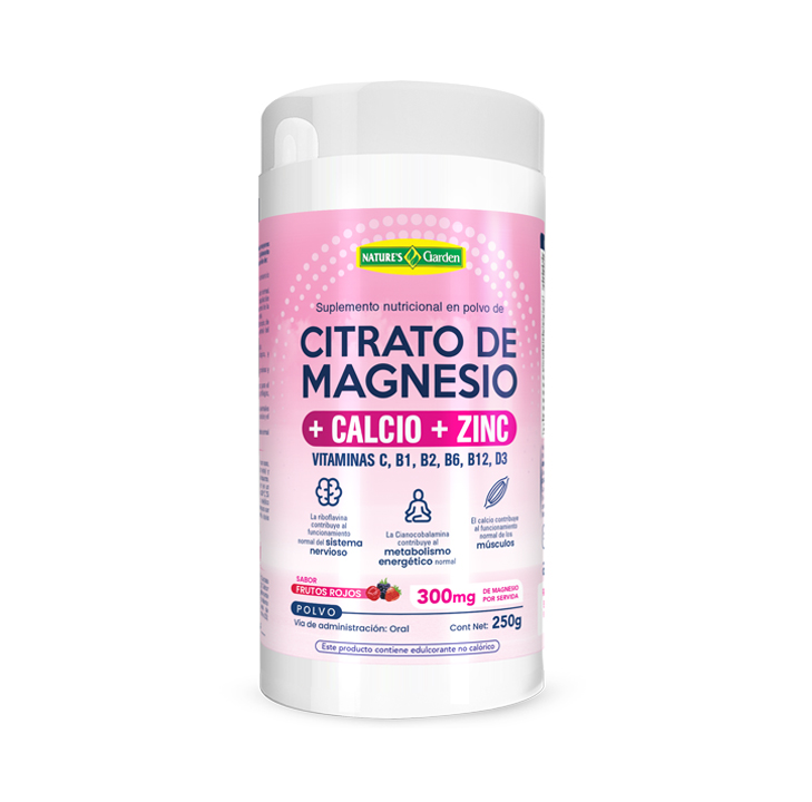 CITRATO DE MAGNESIO NATURES GARDEN FRUTOS ROJOS POLVO 250GR